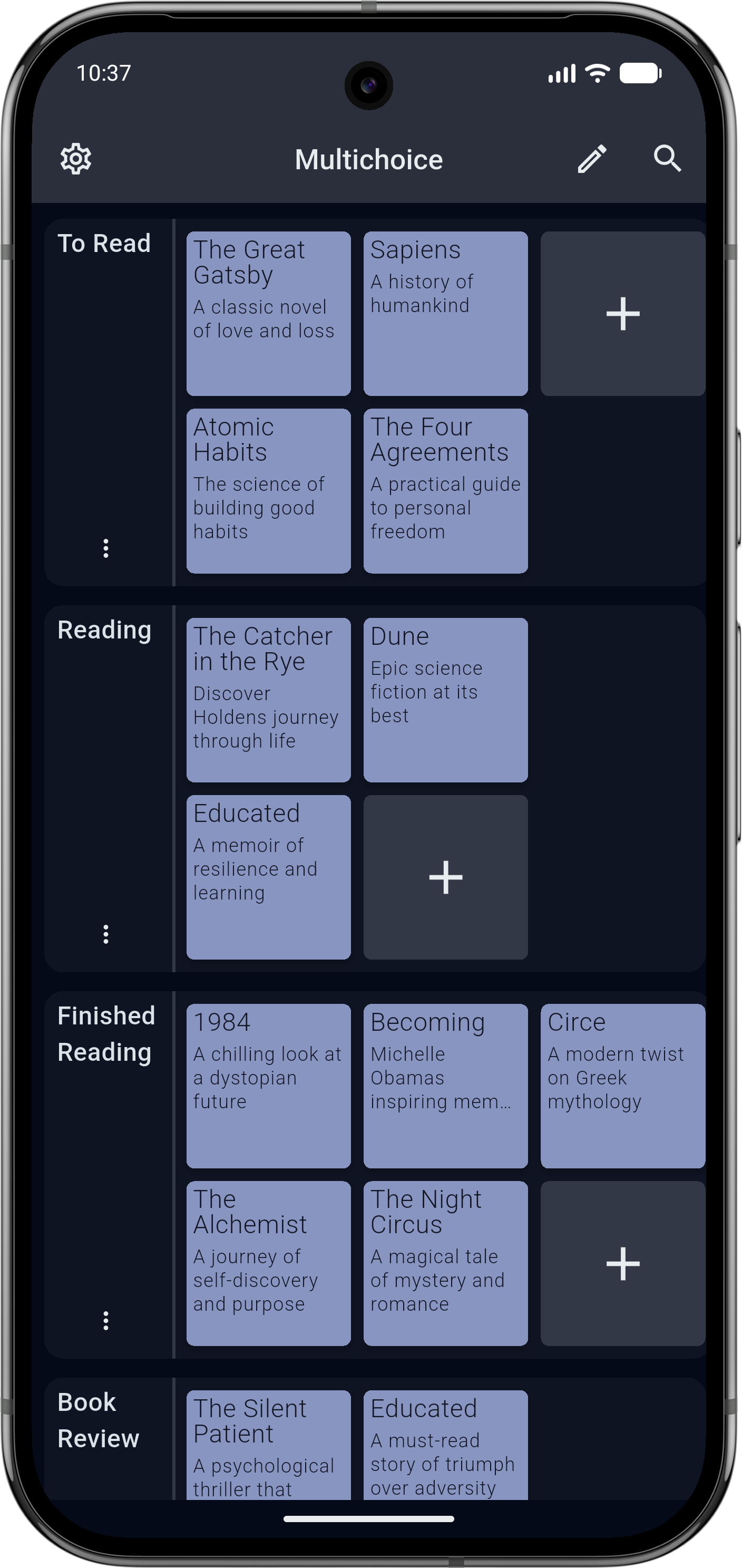 MultiChoice dark mode board preview